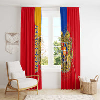 Armenia Flag Window Curtain with National Coat of Arms and Map Design - Wonder Print Shop