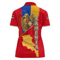 Armenia Flag Women Polo Shirt with National Coat of Arms and Map Design - Wonder Print Shop