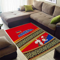 Armenia Traditional Pattern Area Rug with Floral Motif and National Flag Design - Wonder Print Shop