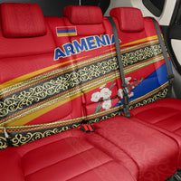 Armenia Traditional Pattern Back Car Seat Cover with Floral Motif and National Flag Design - Wonder Print Shop