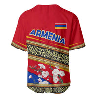 Armenia Traditional Pattern Baseball Jersey with Floral Motif and National Flag Design - Wonder Print Shop