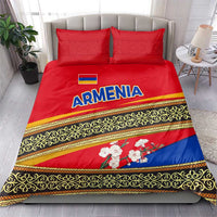 Armenia Traditional Pattern Bedding Set with Floral Motif and National Flag Design - Wonder Print Shop