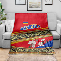 Armenia Traditional Pattern Blanket with Floral Motif and National Flag Design - Wonder Print Shop