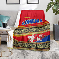 Armenia Traditional Pattern Blanket with Floral Motif and National Flag Design - Wonder Print Shop