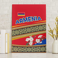Armenia Traditional Pattern Canvas Wall Art with Floral Motif and National Flag Design - Wonder Print Shop