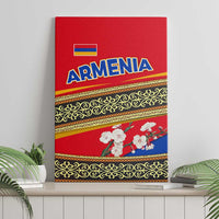 Armenia Traditional Pattern Canvas Wall Art with Floral Motif and National Flag Design - Wonder Print Shop