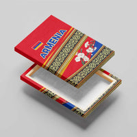 Armenia Traditional Pattern Canvas Wall Art with Floral Motif and National Flag Design - Wonder Print Shop