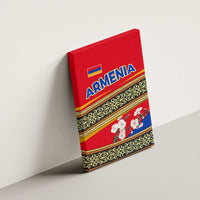 Armenia Traditional Pattern Canvas Wall Art with Floral Motif and National Flag Design - Wonder Print Shop