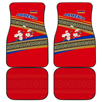 Armenia Traditional Pattern Car Mats with Floral Motif and National Flag Design - Wonder Print Shop