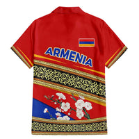 Armenia Traditional Pattern Family Matching Mermaid Dress and Hawaiian Shirt with Floral Motif and National Flag Design - Wonder Print Shop