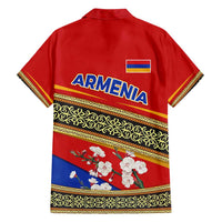 Armenia Traditional Pattern Family Matching Summer Maxi Dress and Hawaiian Shirt with Floral Motif and National Flag Design - Wonder Print Shop