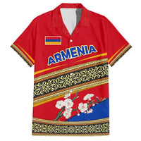 Armenia Traditional Pattern Hawaiian Shirt with Floral Motif and National Flag Design - Wonder Print Shop