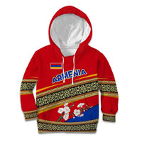 Armenia Traditional Pattern Kid Hoodie with Floral Motif and National Flag Design - Wonder Print Shop