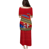 Armenia Traditional Pattern Puletasi with Floral Motif and National Flag Design - Wonder Print Shop