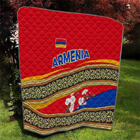 Armenia Traditional Pattern Quilt with Floral Motif and National Flag Design - Wonder Print Shop