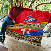 Armenia Traditional Pattern Quilt with Floral Motif and National Flag Design - Wonder Print Shop