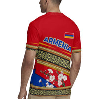 Armenia Traditional Pattern Rugby Jersey with Floral Motif and National Flag Design - Wonder Print Shop