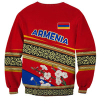 Armenia Traditional Pattern Sweatshirt with Floral Motif and National Flag Design - Wonder Print Shop