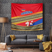 Armenia Traditional Pattern Tapestry with Floral Motif and National Flag Design - Wonder Print Shop