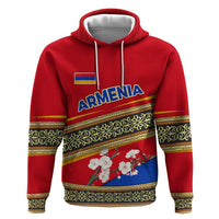 Armenia Traditional Pattern Zip Hoodie with Floral Motif and National Flag Design - Wonder Print Shop