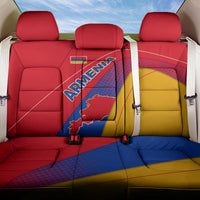 Armenia Flag Colors Back Car Seat Cover with National Emblem and Map Design - Wonder Print Shop