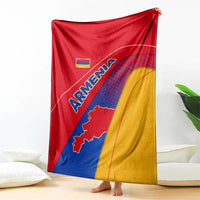 Armenia Flag Colors Blanket with National Emblem and Map Design - Wonder Print Shop