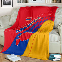 Armenia Flag Colors Blanket with National Emblem and Map Design - Wonder Print Shop
