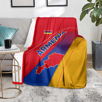 Armenia Flag Colors Blanket with National Emblem and Map Design - Wonder Print Shop