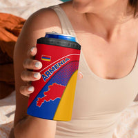 Armenia Flag Colors 4 in 1 Can Cooler Tumbler with National Emblem and Map Design - Wonder Print Shop