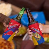 Armenia Flag Colors 4 in 1 Can Cooler Tumbler with National Emblem and Map Design - Wonder Print Shop