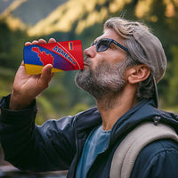 Armenia Flag Colors 4 in 1 Can Cooler Tumbler with National Emblem and Map Design - Wonder Print Shop