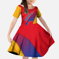 Armenia Flag Colors Family Matching Off Shoulder Maxi Dress and Hawaiian Shirt with National Emblem and Map Design - Wonder Print Shop