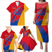 Armenia Flag Colors Family Matching Puletasi and Hawaiian Shirt with National Emblem and Map Design - Wonder Print Shop