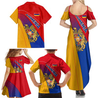 Armenia Flag Colors Family Matching Summer Maxi Dress and Hawaiian Shirt with National Emblem and Map Design - Wonder Print Shop