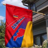 Armenia Flag Colors Garden Flag with National Emblem and Map Design - Wonder Print Shop