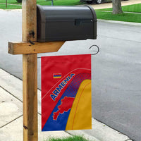 Armenia Flag Colors Garden Flag with National Emblem and Map Design - Wonder Print Shop