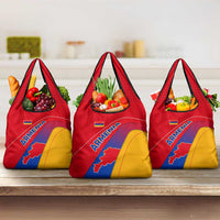 Armenia Flag Colors Grocery Bag with National Emblem and Map Design - Wonder Print Shop