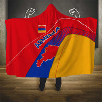 Armenia Flag Colors Hooded Blanket with National Emblem and Map Design - Wonder Print Shop