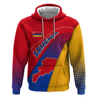 Armenia Flag Colors Hoodie with National Emblem and Map Design - Wonder Print Shop