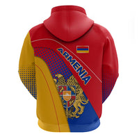 Armenia Flag Colors Hoodie with National Emblem and Map Design - Wonder Print Shop