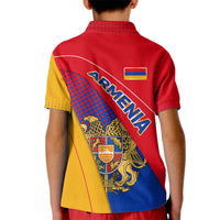 Armenia Flag Colors Kid Polo Shirt with National Emblem and Map Design - Wonder Print Shop