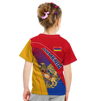 Armenia Flag Colors Kid T Shirt with National Emblem and Map Design - Wonder Print Shop