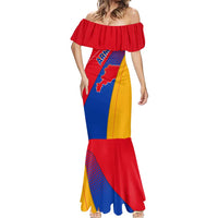Armenia Flag Colors Mermaid Dress with National Emblem and Map Design - Wonder Print Shop