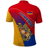 Armenia Flag Colors Polo Shirt with National Emblem and Map Design - Wonder Print Shop