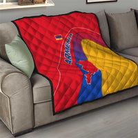 Armenia Flag Colors Quilt with National Emblem and Map Design - Wonder Print Shop