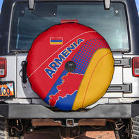 Armenia Flag Colors Spare Tire Cover with National Emblem and Map Design - Wonder Print Shop