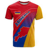 Armenia Flag Colors T Shirt with National Emblem and Map Design - Wonder Print Shop