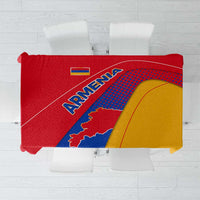 Armenia Flag Colors Tablecloth with National Emblem and Map Design - Wonder Print Shop