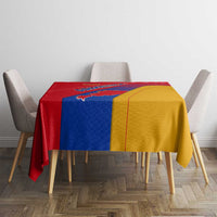 Armenia Flag Colors Tablecloth with National Emblem and Map Design - Wonder Print Shop