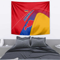 Armenia Flag Colors Tapestry with National Emblem and Map Design - Wonder Print Shop